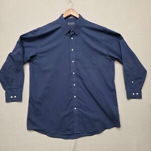 Botany 500‎ Silk-Like Men's Blue Long Sleeve Button Up Dress Shirt Sz 15.5-34/35